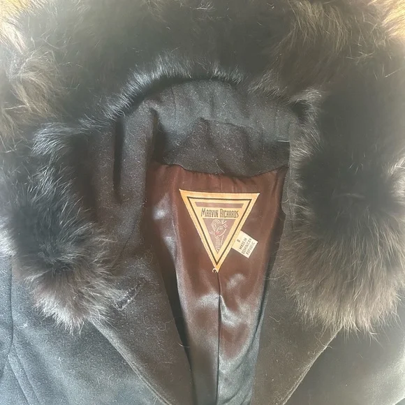 Marvin Richard’s Cashmere Wool Coat with Finnish Fox Fur Trimmed Hood and Cuffs